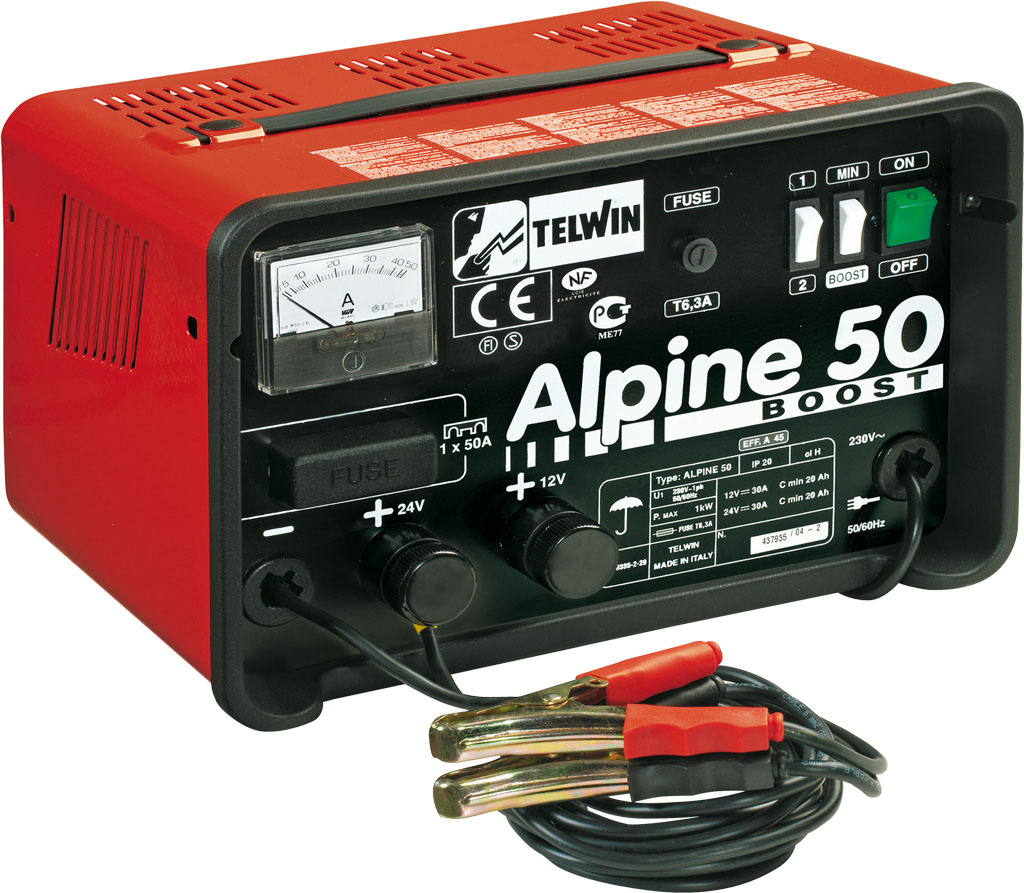Wijzigingen van Glimmend elkaar TELWIN ALPINE 50 BOOST Portable Electric Battery Charger - 12 and 24 Volt,  45 Amp, 1000 Watt - CROP