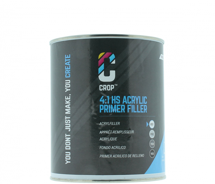 CROP 2K HS Acryl Primer Filler WIT VS1 - Blik 1 liter