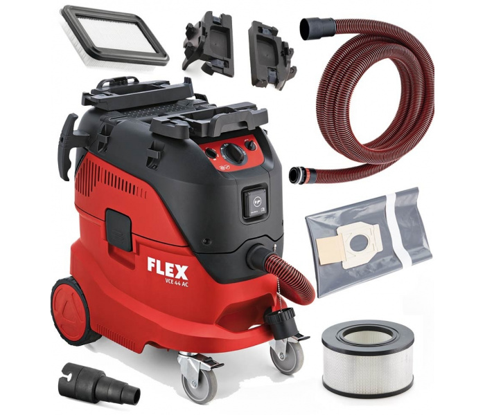 FLEX VCE 44 H AC Safety Vacuum Cleaner 1400 Watt with 42 litre container and automatic filter cleaning system Dust Class H