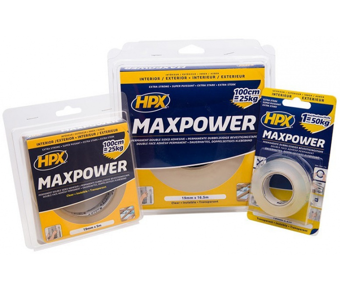 HPX Max-Power Nastro Biadesivo Extra Forte - Trasparente - CROP