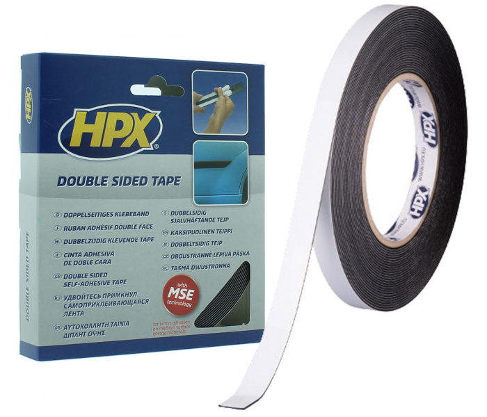 HPX Dubbelzijdig Foam Tape ZWART 12mm - 10 meter