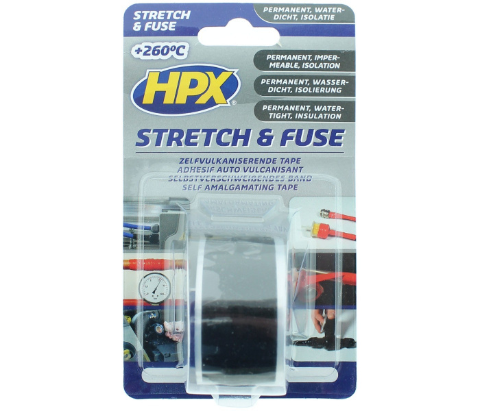 HPX Stretch & Fuse Isolierband SCHWARZ 25mm x 3 Meter - CROP