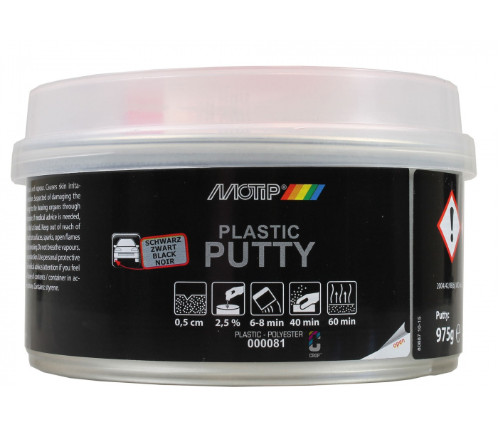 MOTIP Professional Plastic Putty - 2K Flexibler Kunststoffspachtel schwarz  - CROP