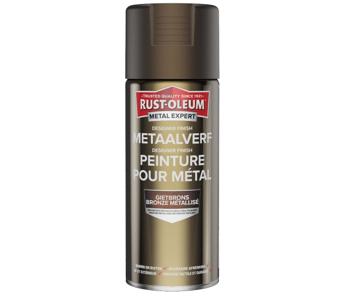 Rust-Oleum Metal Expert Designer Finish Metaal Verf Gietbrons 400ml