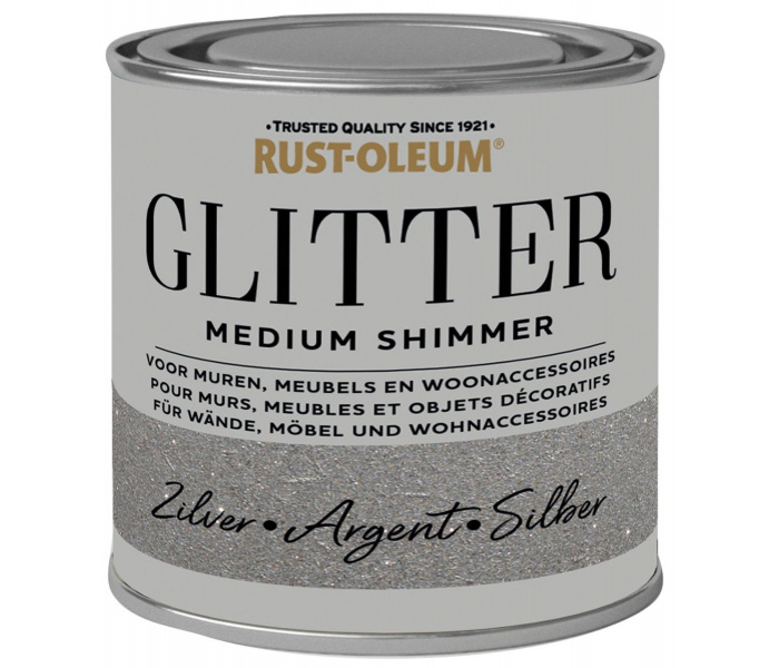 Rust-Oleum Glitterverf Medium Shimmer Zilver 250ml