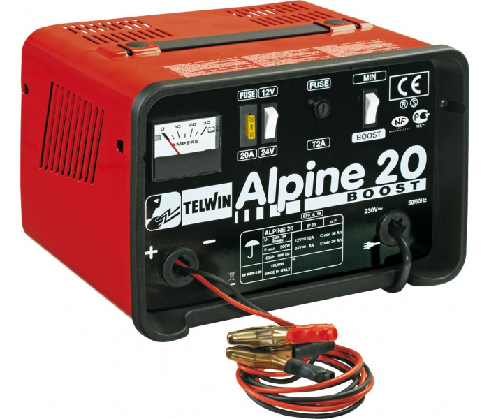 TELWIN ALPINE 20 BOOST Tragbares Batterieladegerät 12V+24V / 18Amp