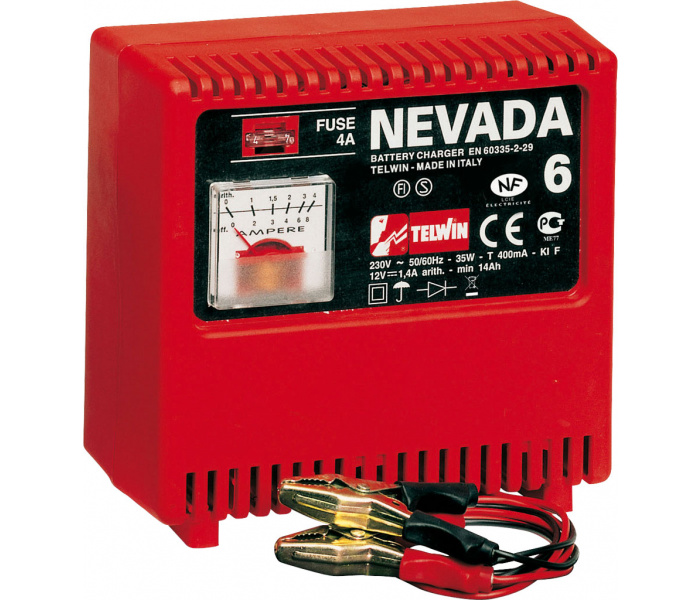 TELWIN NEVADA 6 Portable Electric Battery Charger - 12 Volt, 3 Amp, 35 Watt  - CROP | Autobatterie-Ladegeräte